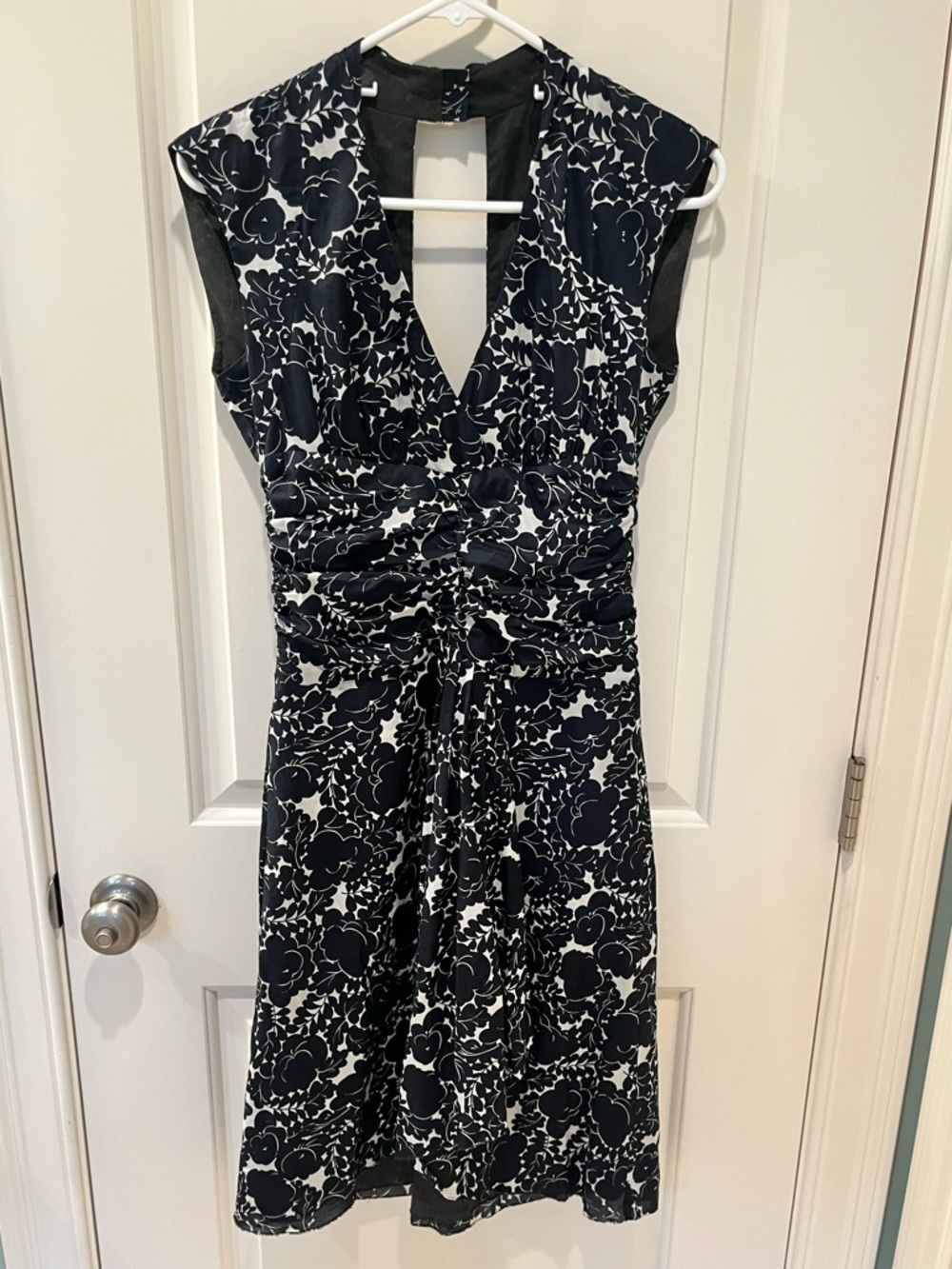 Nicole Miller Black & White Floral Cotton Dress